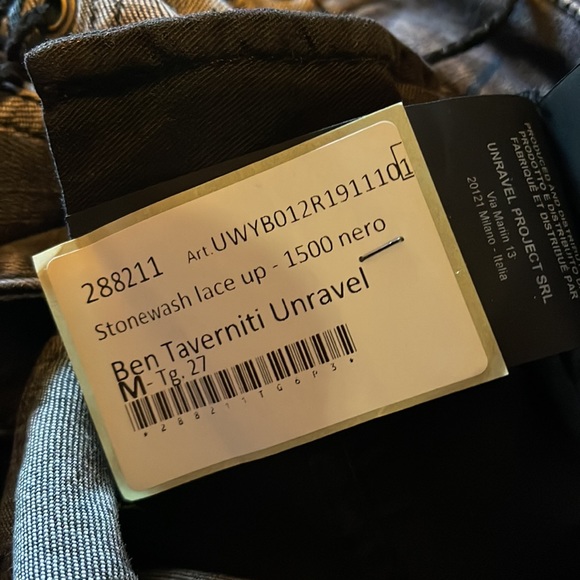 BEN TAVERNITI UNRAVEL PROJECT Black Distressed Skinny Jeans SIze 4 (US) - Picture 11 of 12